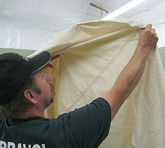 Finding which side of the fabric to seal is another important step  in making your shelter impervious to water