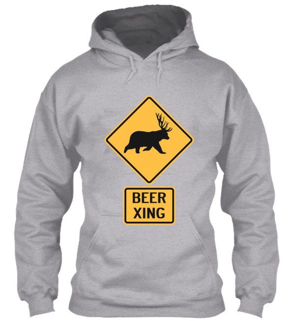 bear deer beer crossing hoodie