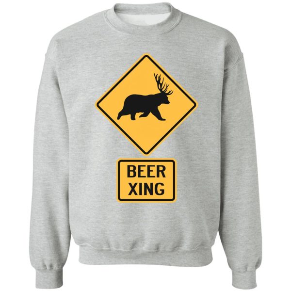 bear deer beer crossing sweatshirt