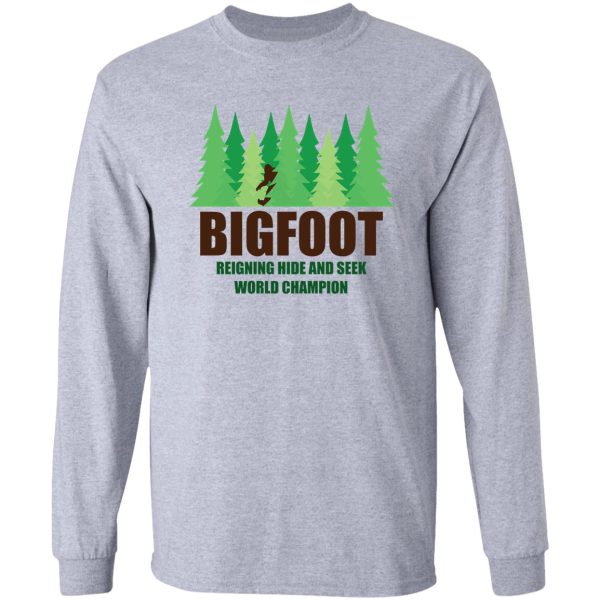 bigfoot sasquatch hide and seek world champion long sleeve