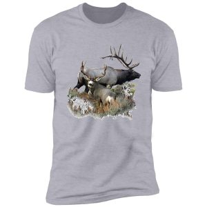 bull elk and mule deer buck shirt
