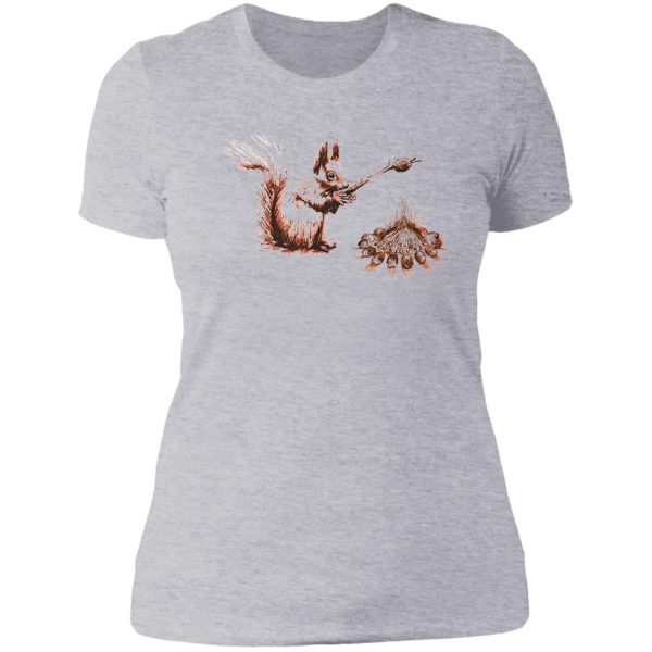 campfire squirrel lady t-shirt