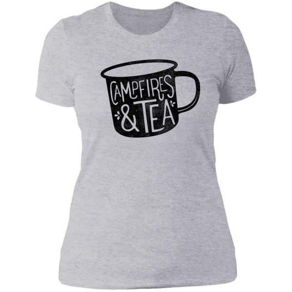 campfires and tea lady t-shirt