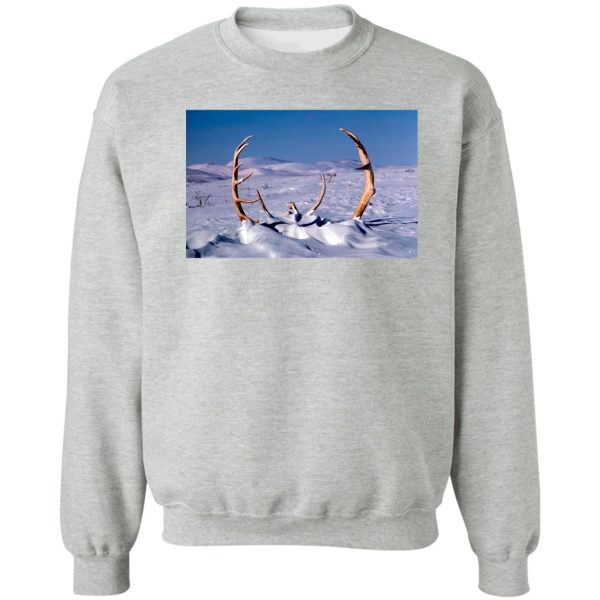 caribou antlers in the snow sweatshirt