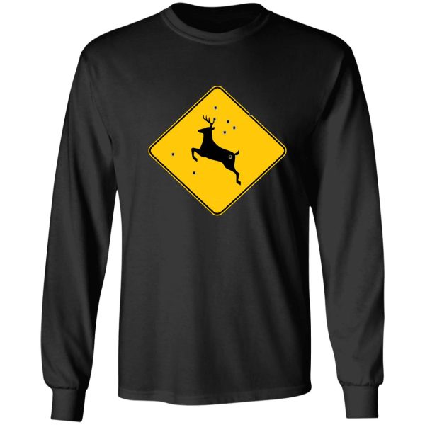 deer crossing sign 2 long sleeve