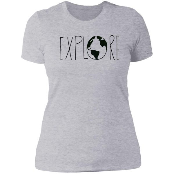explore the globe lady t-shirt