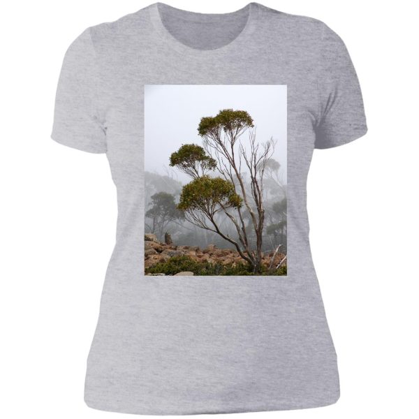fog mt wellington tasmania australia lady t-shirt