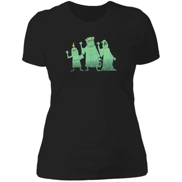 hitch-hiking christmas ghosts lady t-shirt