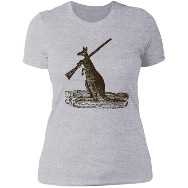 kangaroo shotgun lady t-shirt