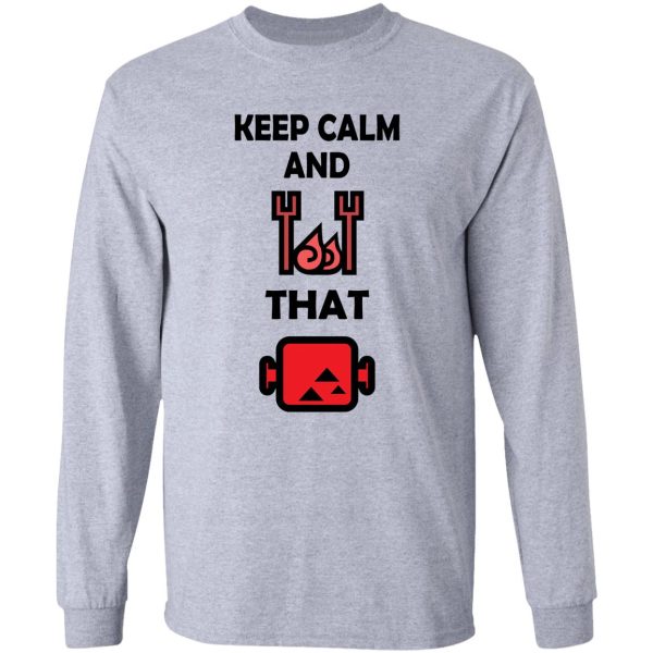 keep calm and bbq that meat long sleeve