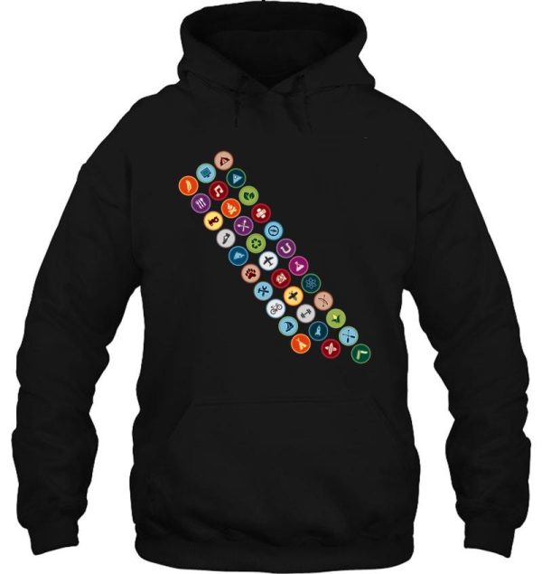 merit badge sash hoodie