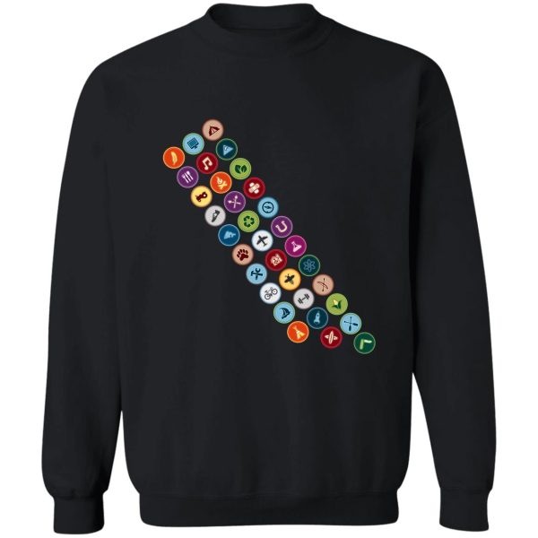 merit badge sash sweatshirt