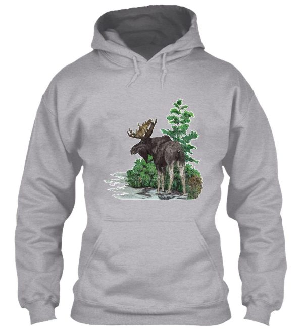 moose watercolor hoodie