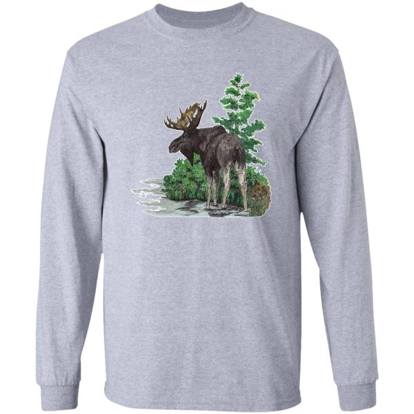 moose watercolor long sleeve