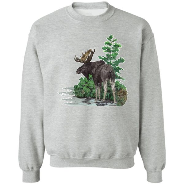 moose watercolor sweatshirt