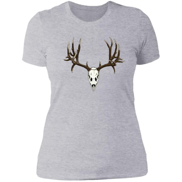 mule deer skull lady t-shirt