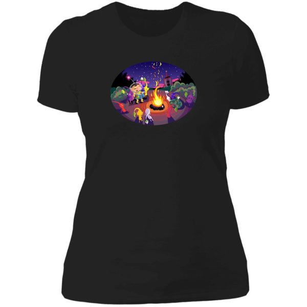 nintendo pikmin and olimar campfire lady t-shirt