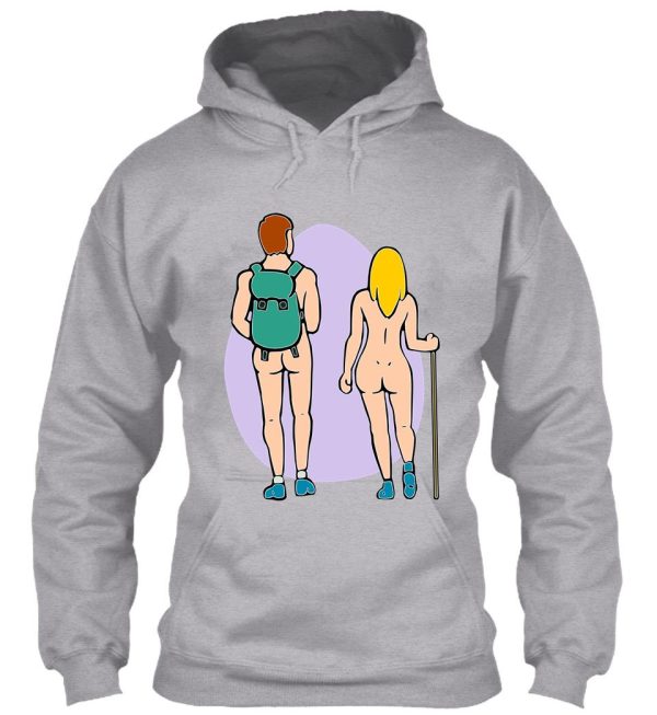 nude hiking couple hoodie