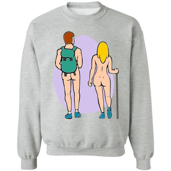 nude hiking couple sweatshirt