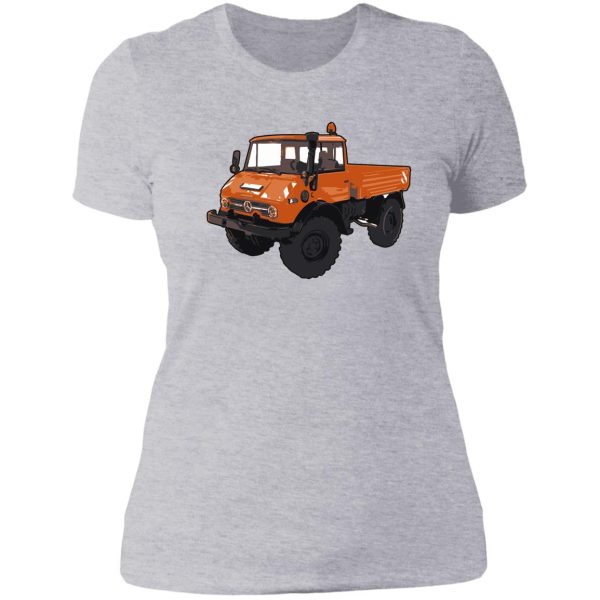 orange unimog lady t-shirt