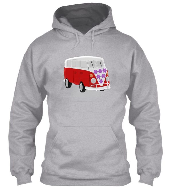 red and white camper van hoodie