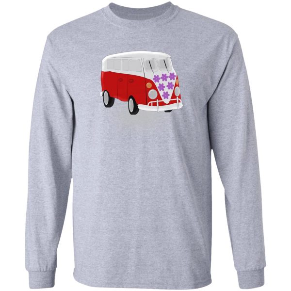 red and white camper van long sleeve