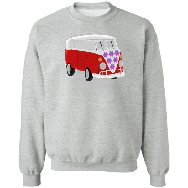 red and white camper van sweatshirt