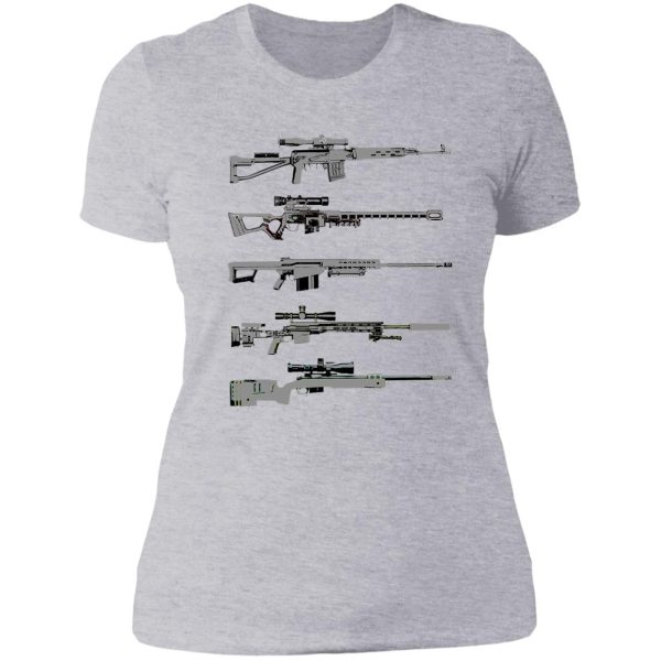 sniper rifles lady t-shirt