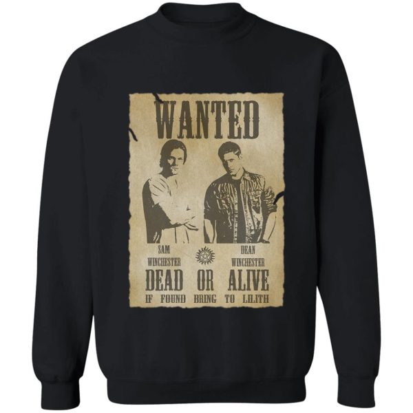supernatural - wanted dead or alive sweatshirt