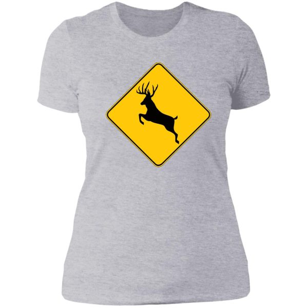 trophy buck crossing lady t-shirt