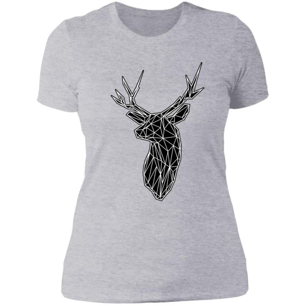 white lines stag trophey head lady t-shirt