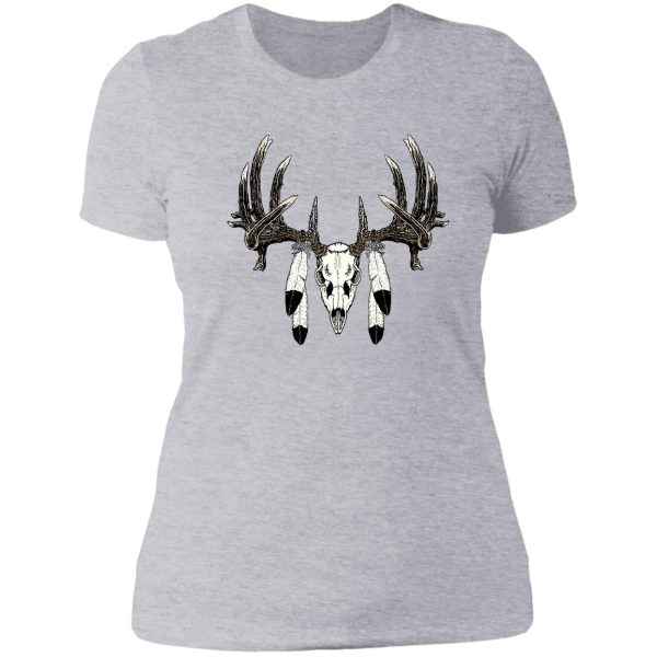 whitetail buck eagle feathers lady t-shirt