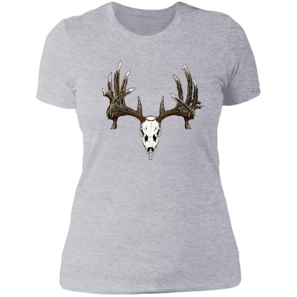 whitetail deer skull lady t-shirt