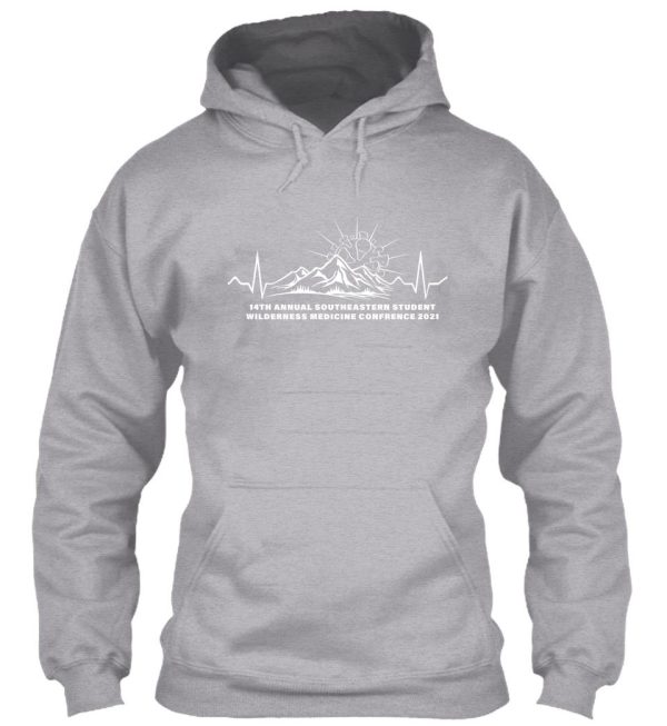 14th annual southeastern student wilderness medicine conference design in white hoodie