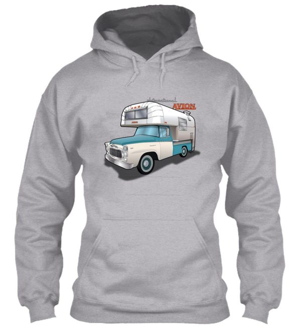 1960 avion camper and international truck hoodie