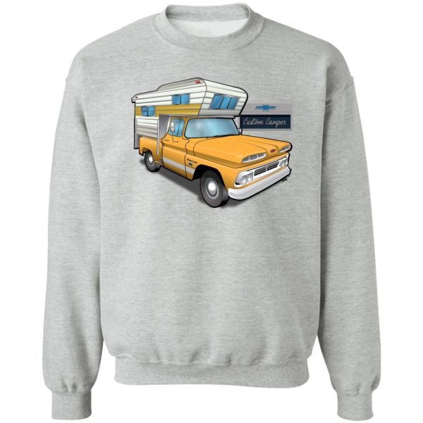 1960 chevy custom camper truck orange sweatshirt