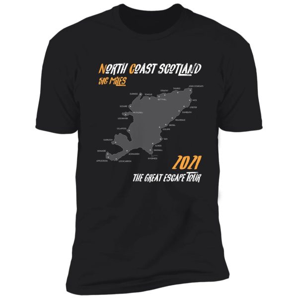 2021 the great escape tour | north coast nc516 t-shirt | route map | scotland | 516 miles shirt