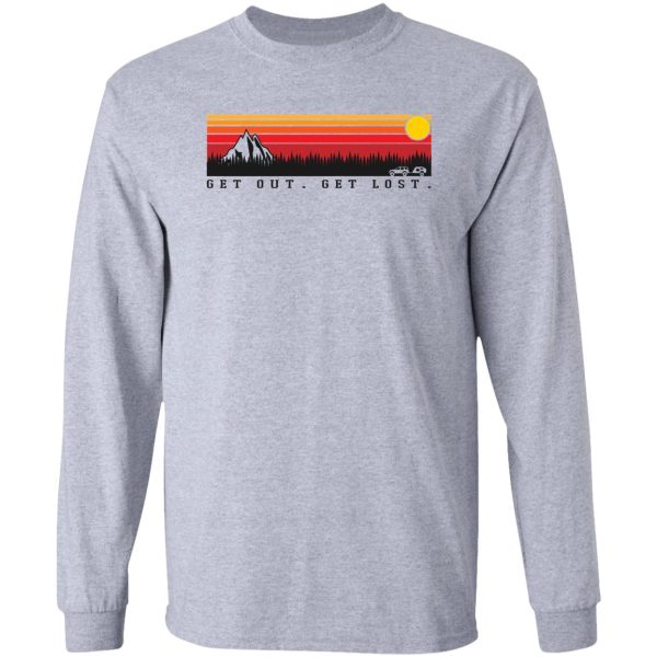 2nd gen nissan xterra and trailer (get out. get lost. retro) long sleeve