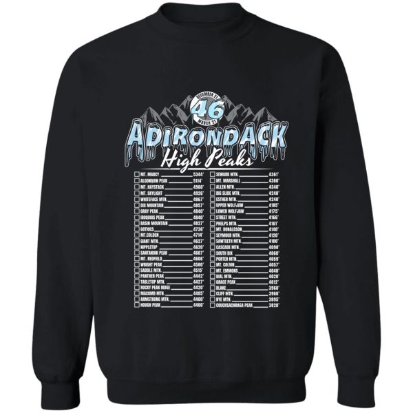 46 adirondack mountain winter checklist sweatshirt