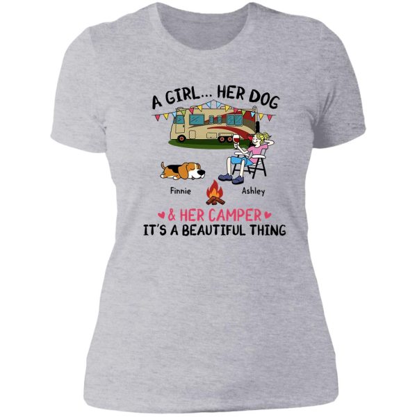 a girl her dog lady t-shirt