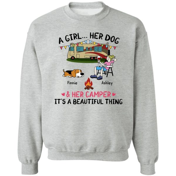 a girl her dog sweatshirt