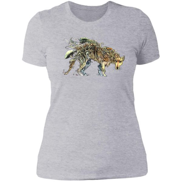 a phantom in the wilderness - the thylacine. lady t-shirt