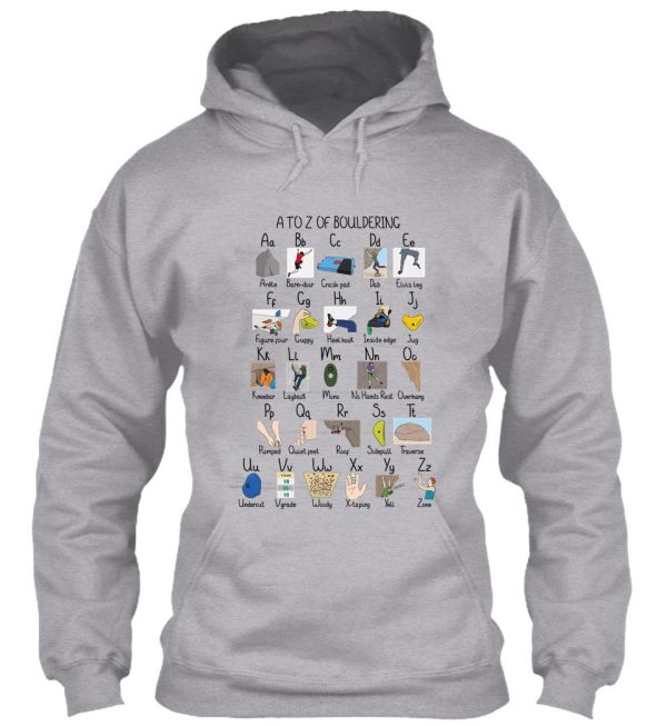 a to z of bouldering hoodie