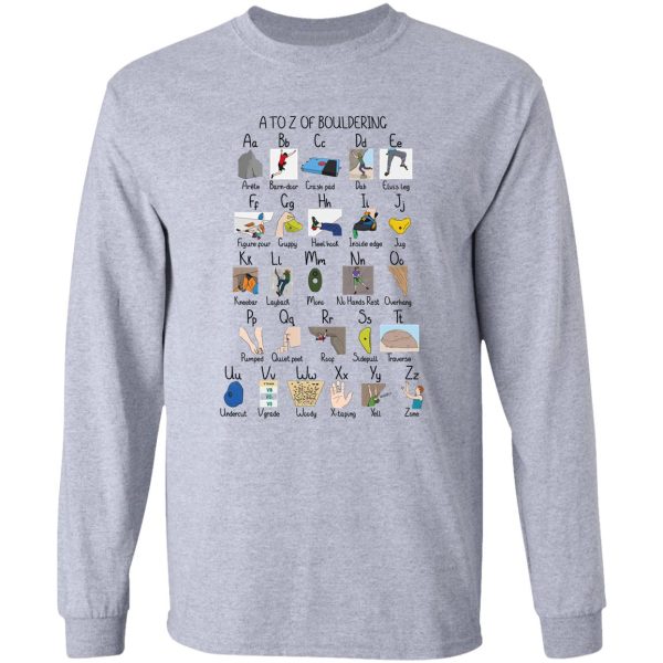 a to z of bouldering long sleeve