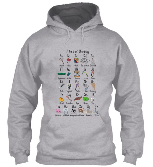 a to z of climbing hoodie