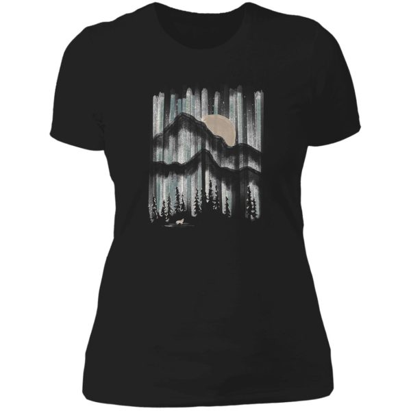 a wolf in the night... lady t-shirt
