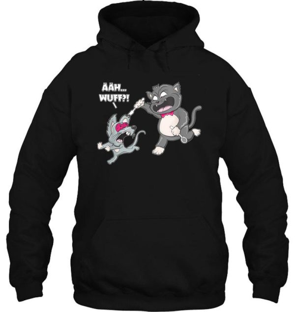 ääh wuff funny cat hunting a clever mouse hoodie