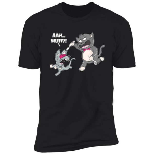 ääh wuff funny cat hunting a clever mouse shirt