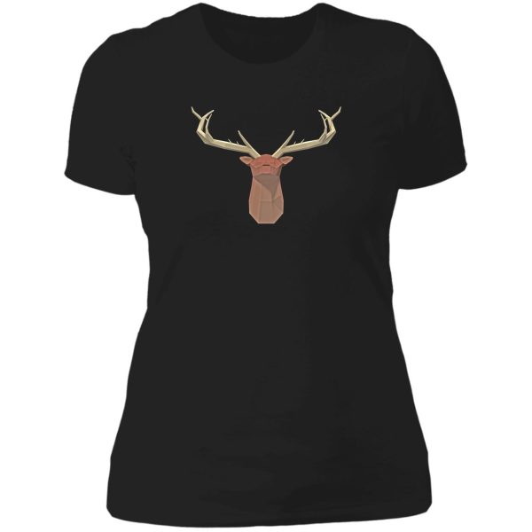 abstract low poly elk head lady t-shirt