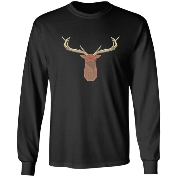 abstract low poly elk head long sleeve